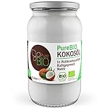 PureBIO Kokosöl 1000ml (1L) für HAARE, HAUT und...