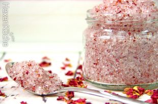 Rosenblüten Badesalz, schnell und einfach selber machen, Thermomix Rezept