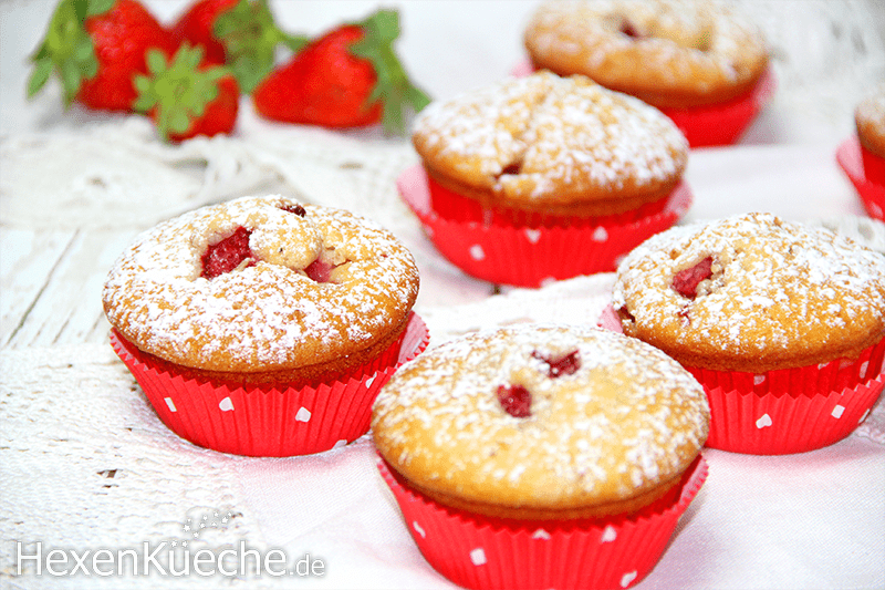 ♥ Erdbeer Muffins mit weißer Schokolade ♥ Super saftig ♥