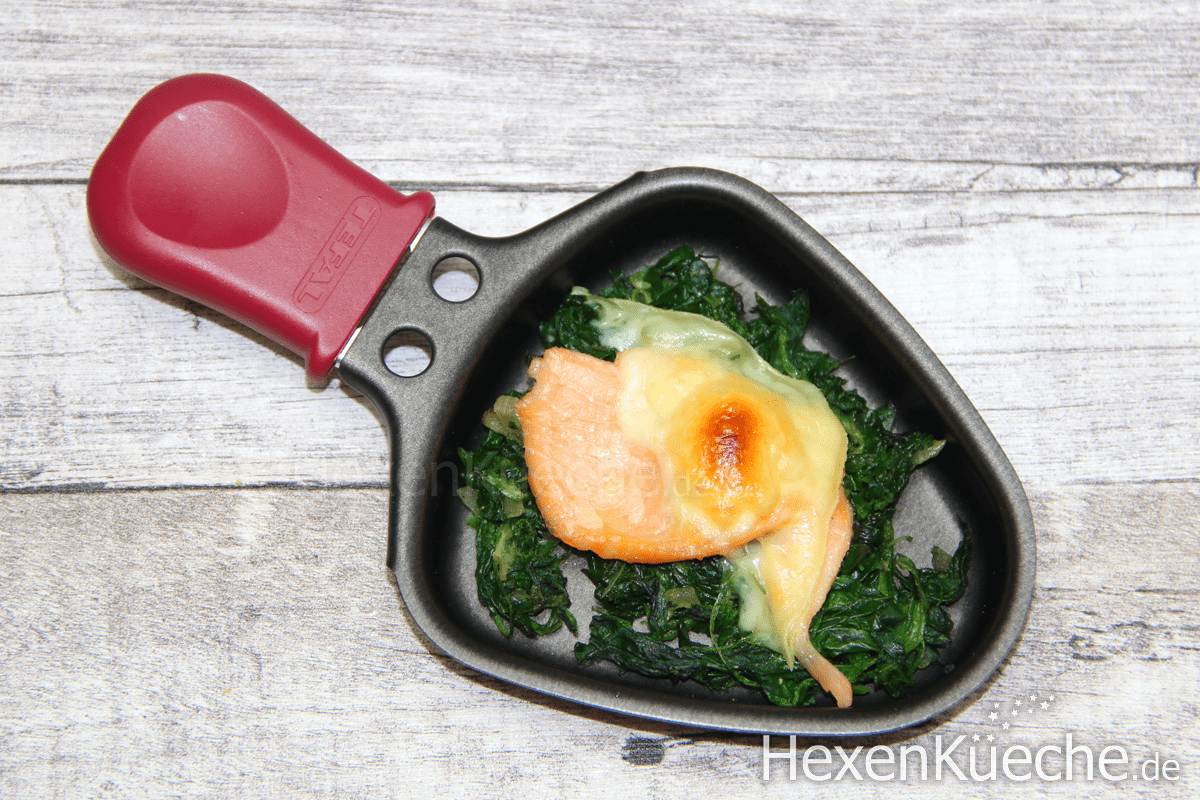 Raclette Pfännchen – Lachs und Blattspinat – Hexenküche.de