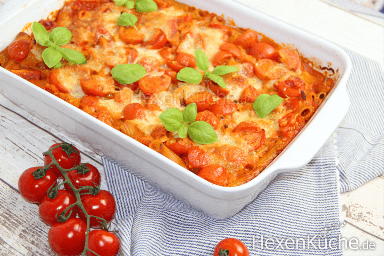 Nudelauflauf Tomate-Mozzarella – Hexenküche.de
