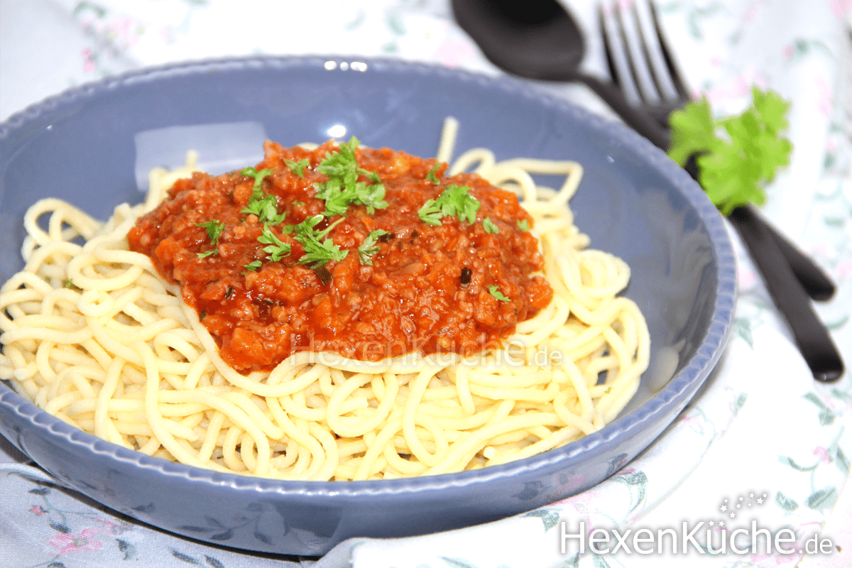 Grünkern Bolognese mit Spagetti | Thermomix Rezept