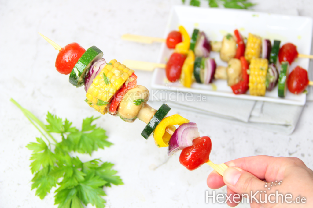 ♥ Bunte Gemüsespieße vom Grill ♥ Grillbeilage ♥ vegetarische Grillrezepte